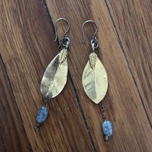 Gold leaf earrings